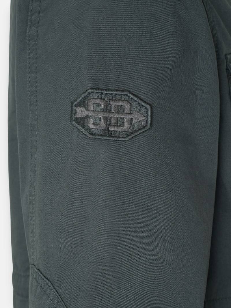 Dark green military jacket