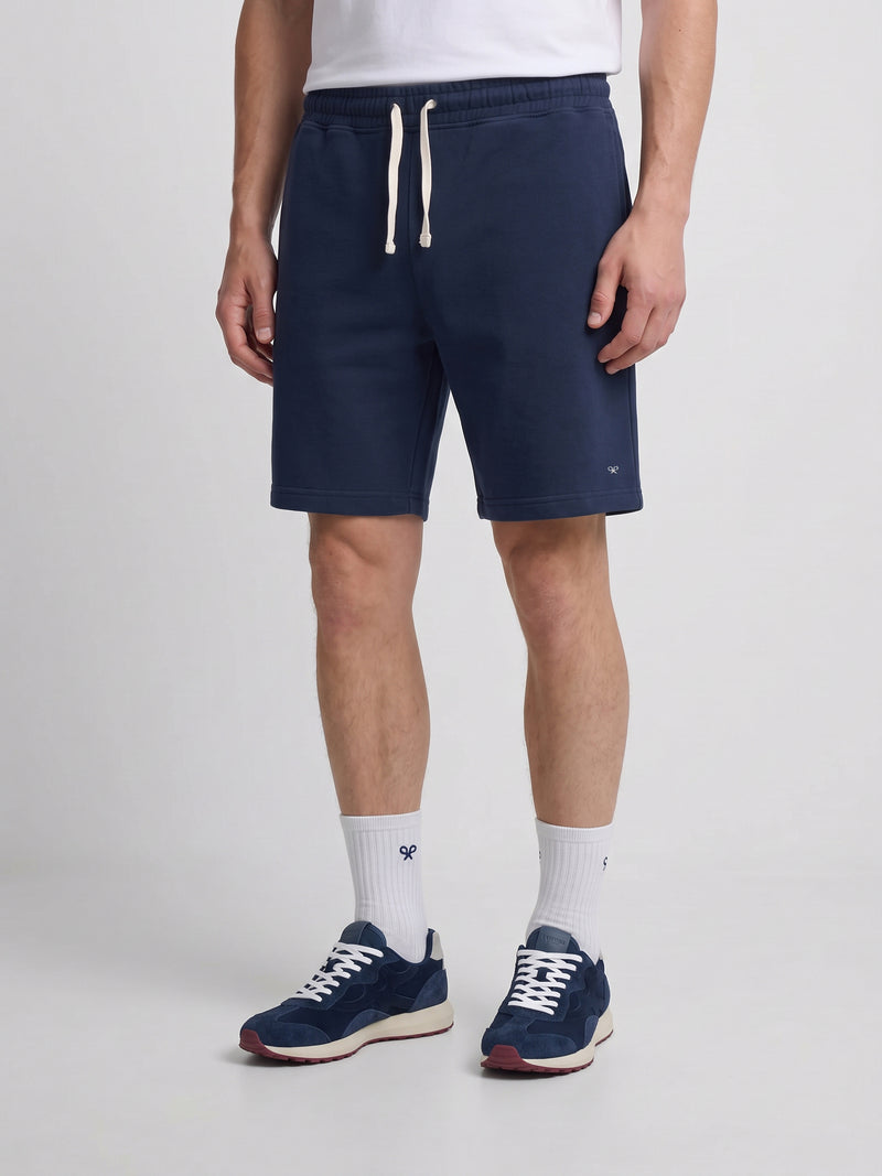 Navy blue sports Bermuda shorts