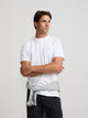 Plain t-shirt with white mini logo patch