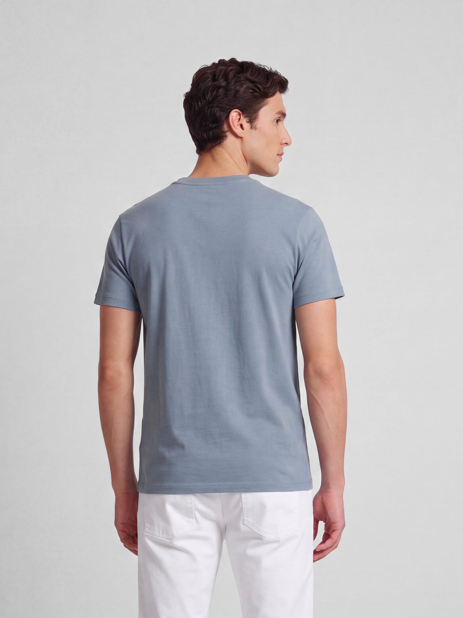 Classic T-shirt with mini terry logo in petroleum
