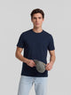 Camiseta lisa minilogo parche azul marino