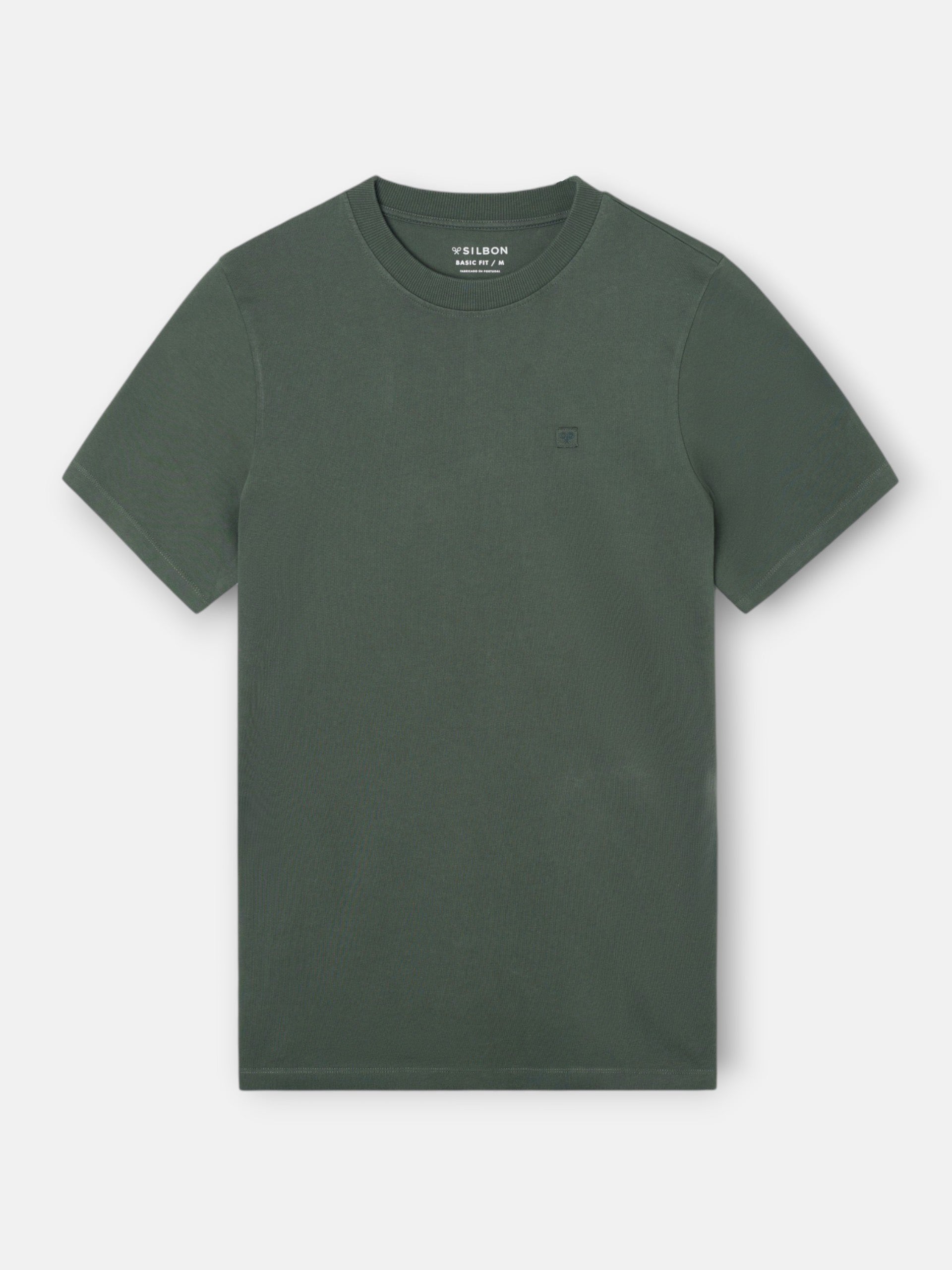 Plain t-shirt with mini logo patch khaki