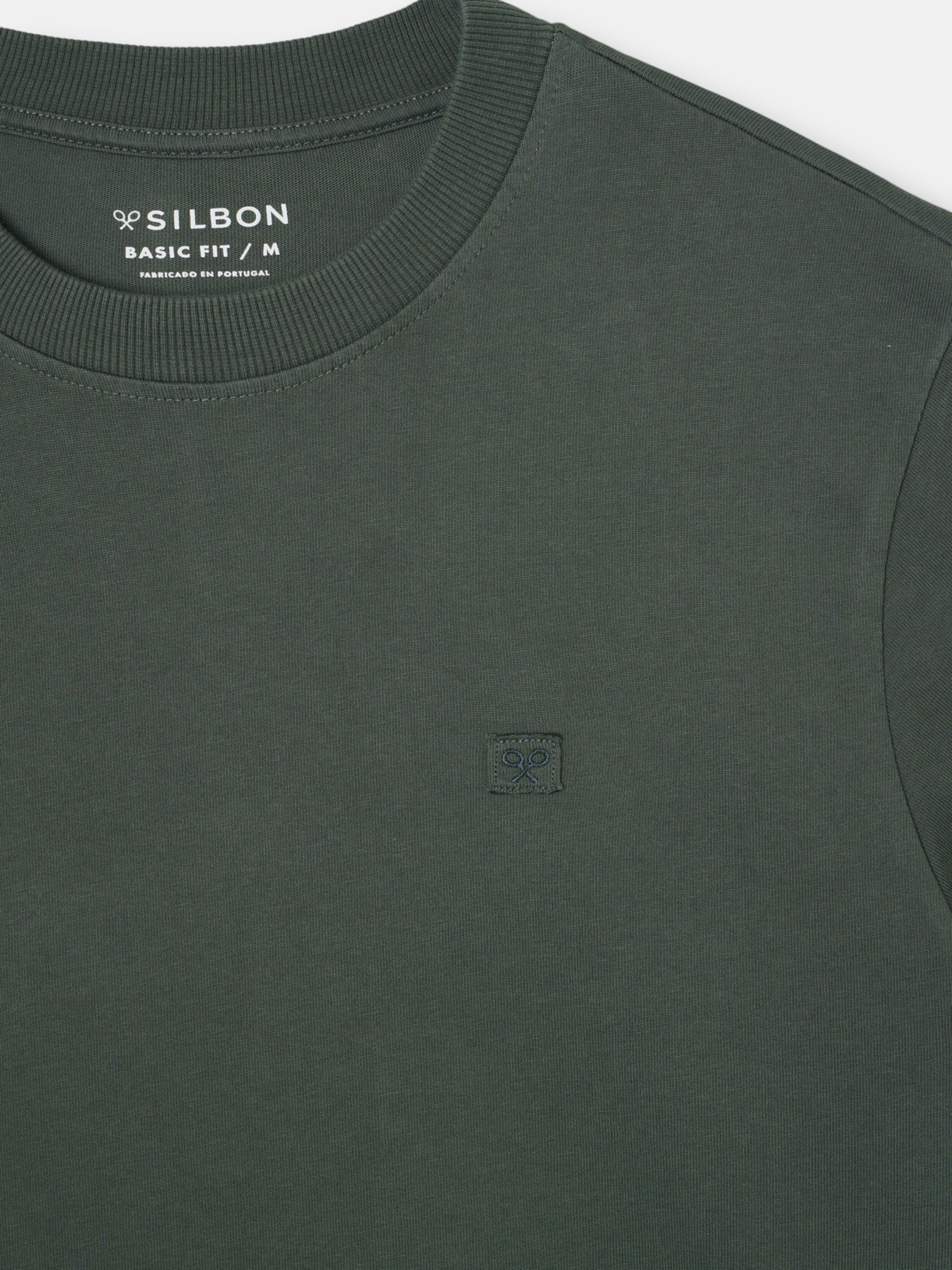 Plain t-shirt with mini logo patch khaki