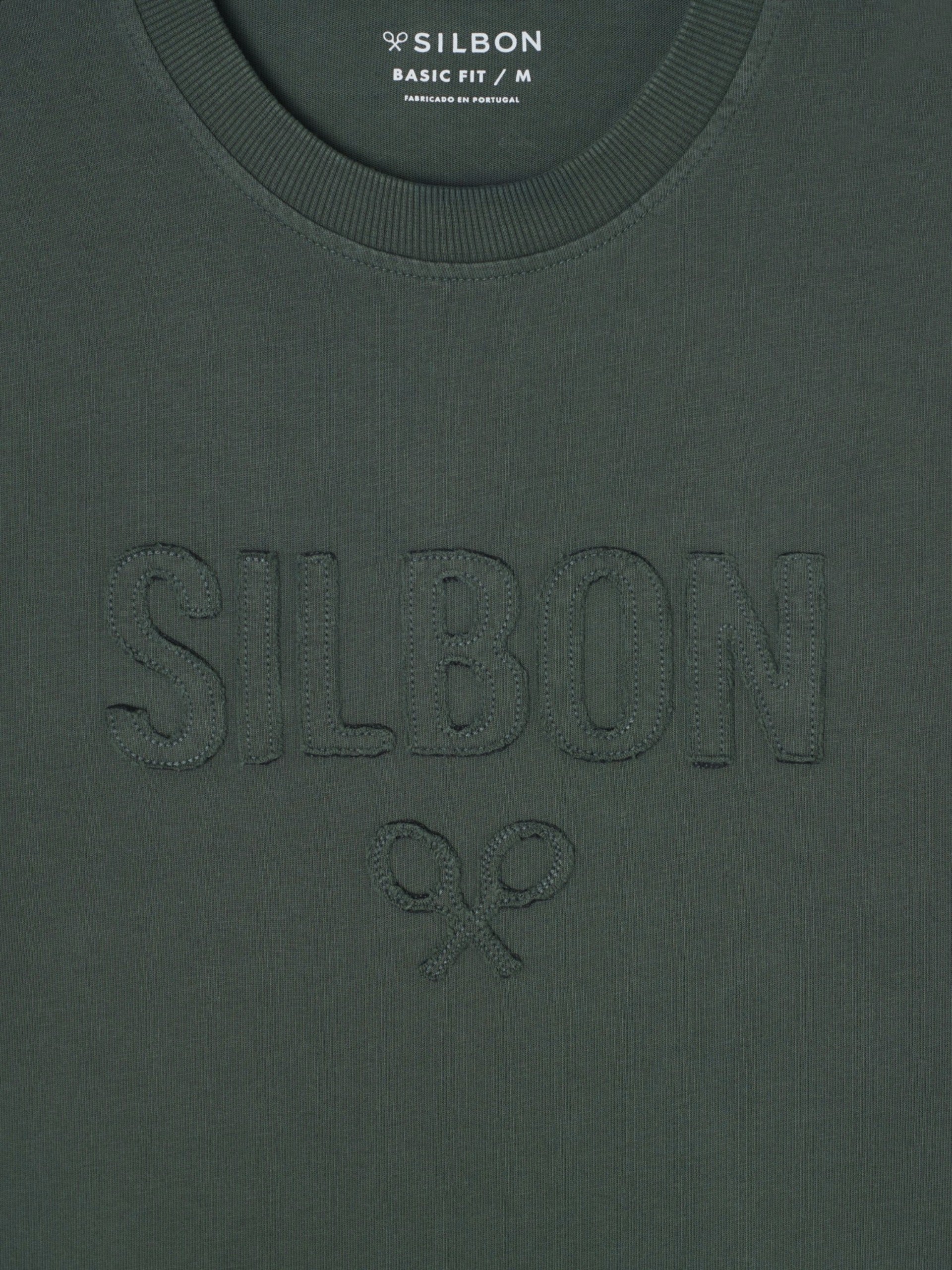 Camiseta silbon patch tono khaki