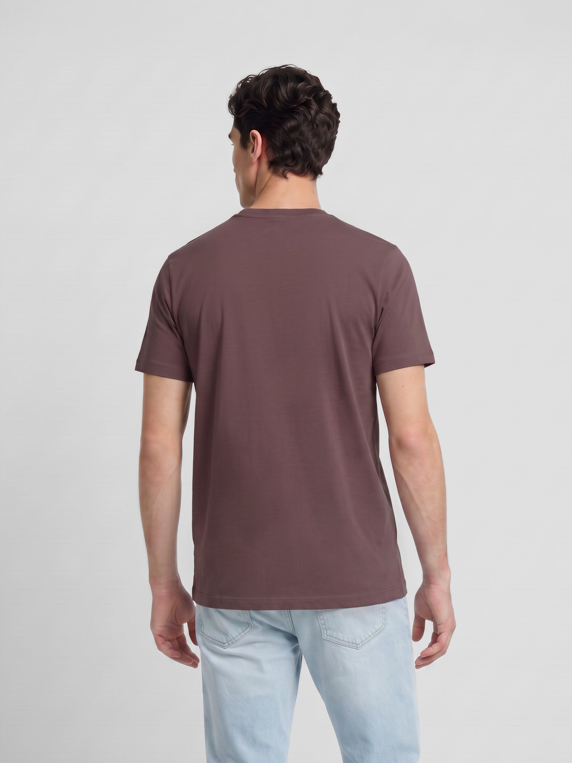 Camiseta lisa minilogo parche burdeos