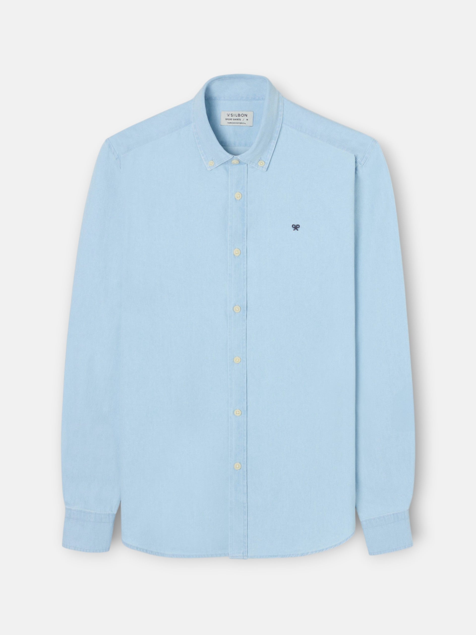 Camisa sport denim azul claro