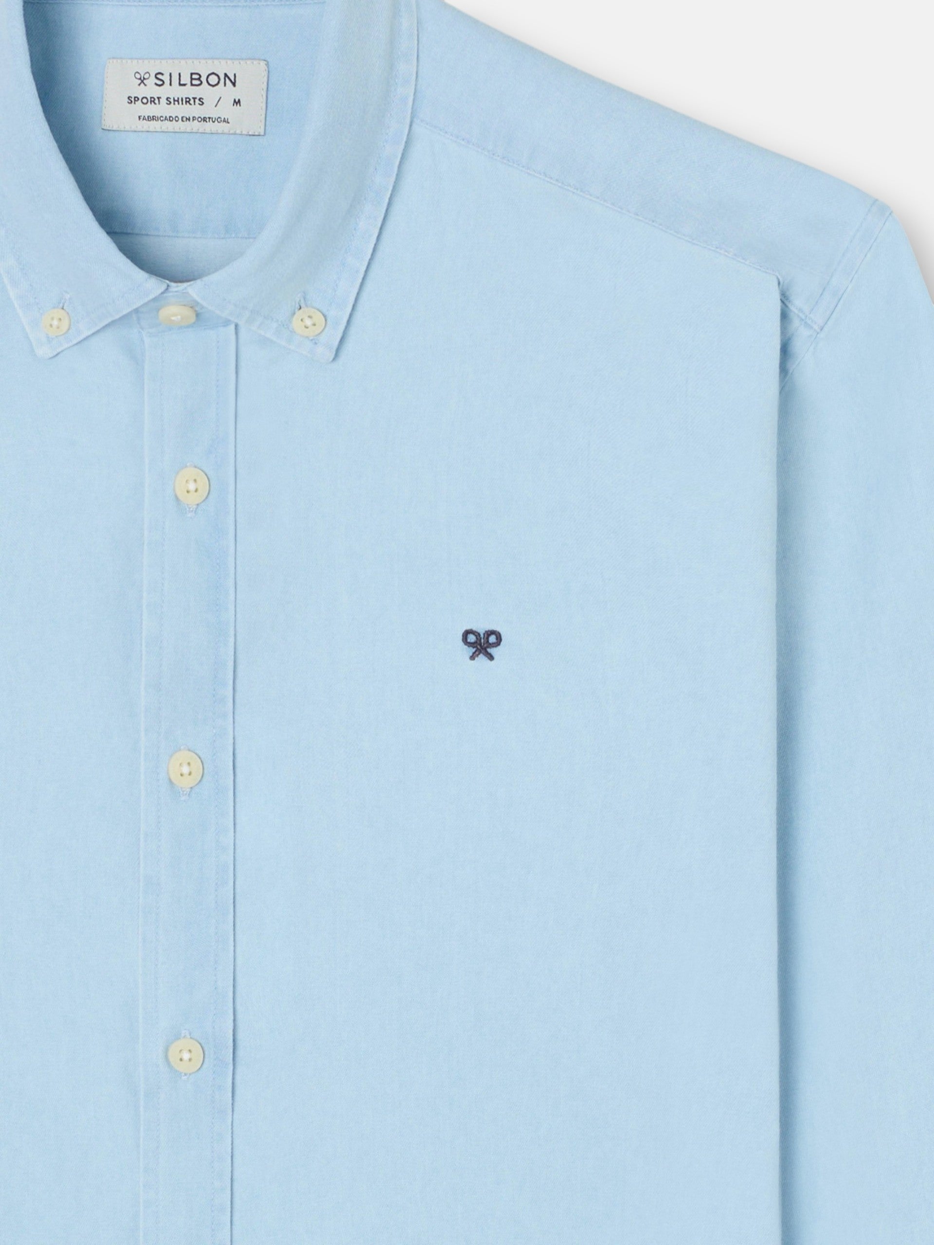 Camisa sport denim azul claro