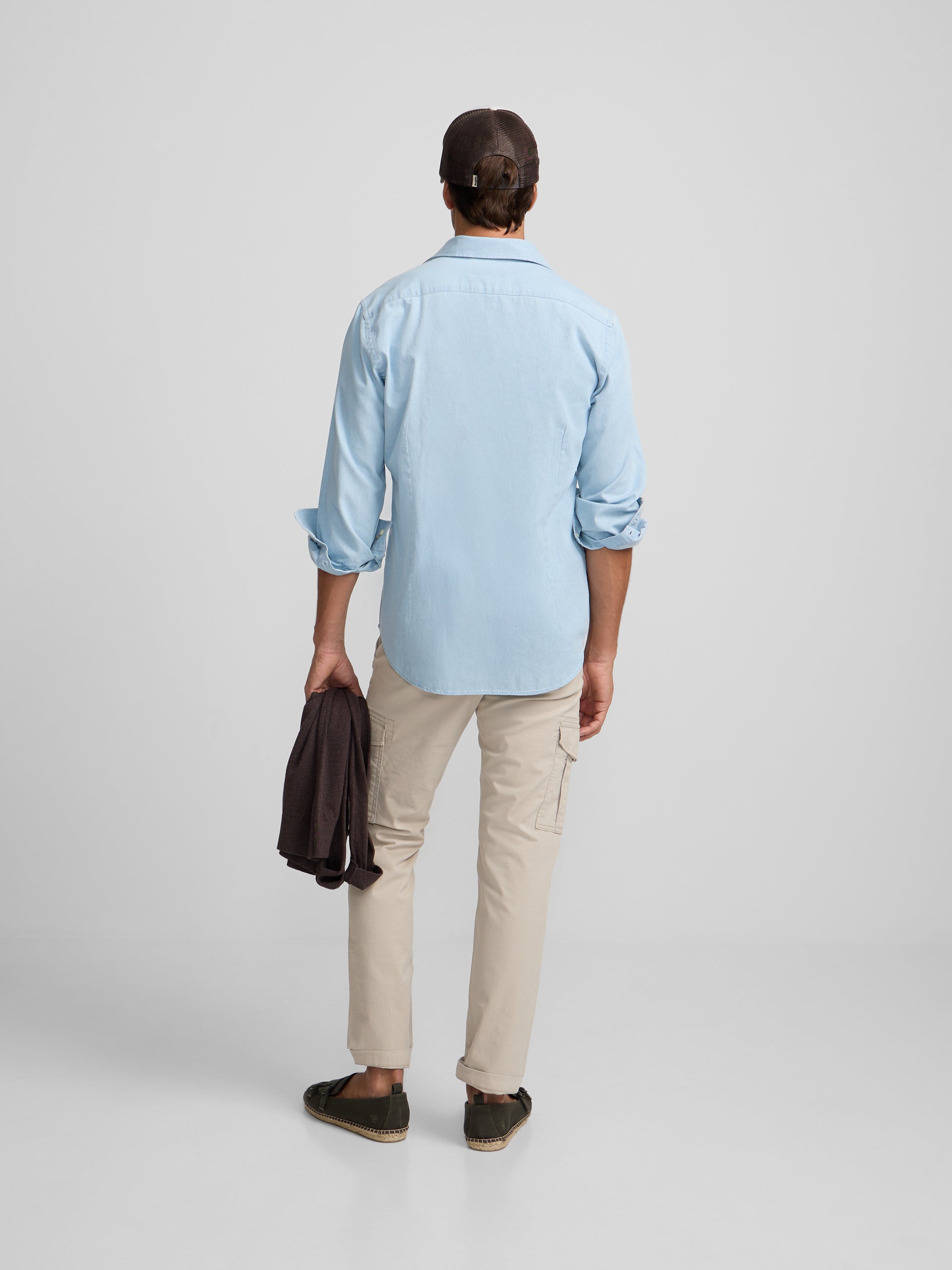 Camisa sport denim cutaway azul claro