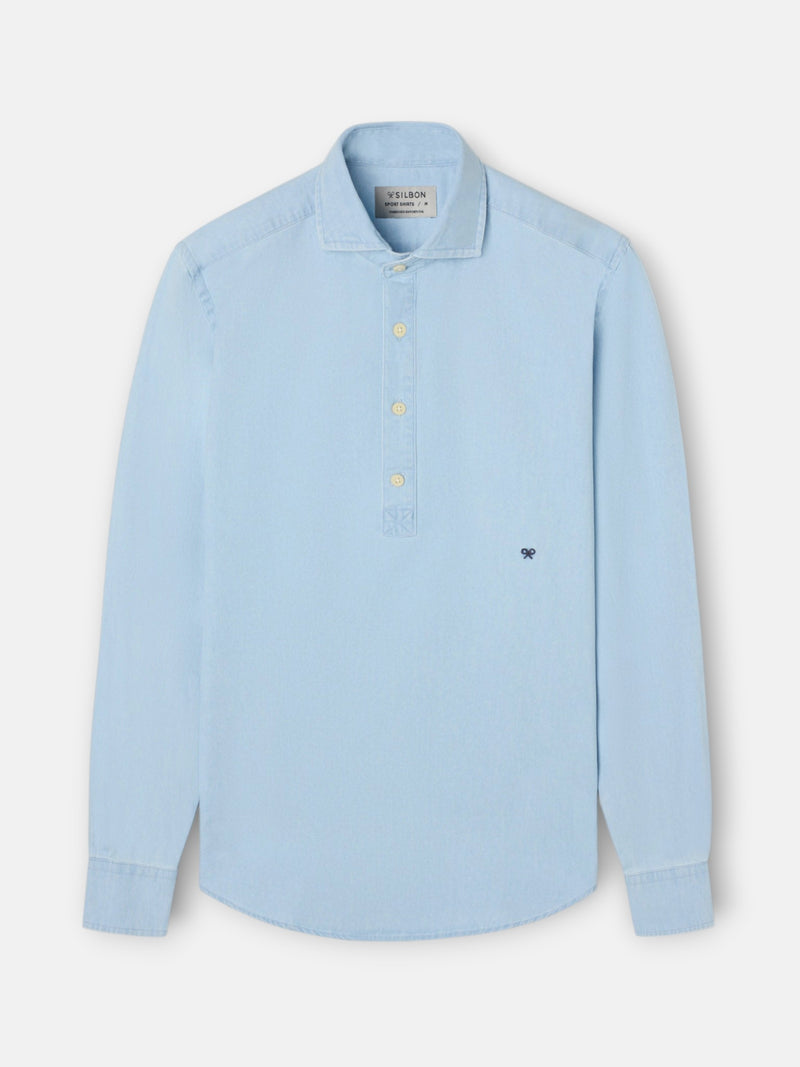 Polera sport denim azul claro