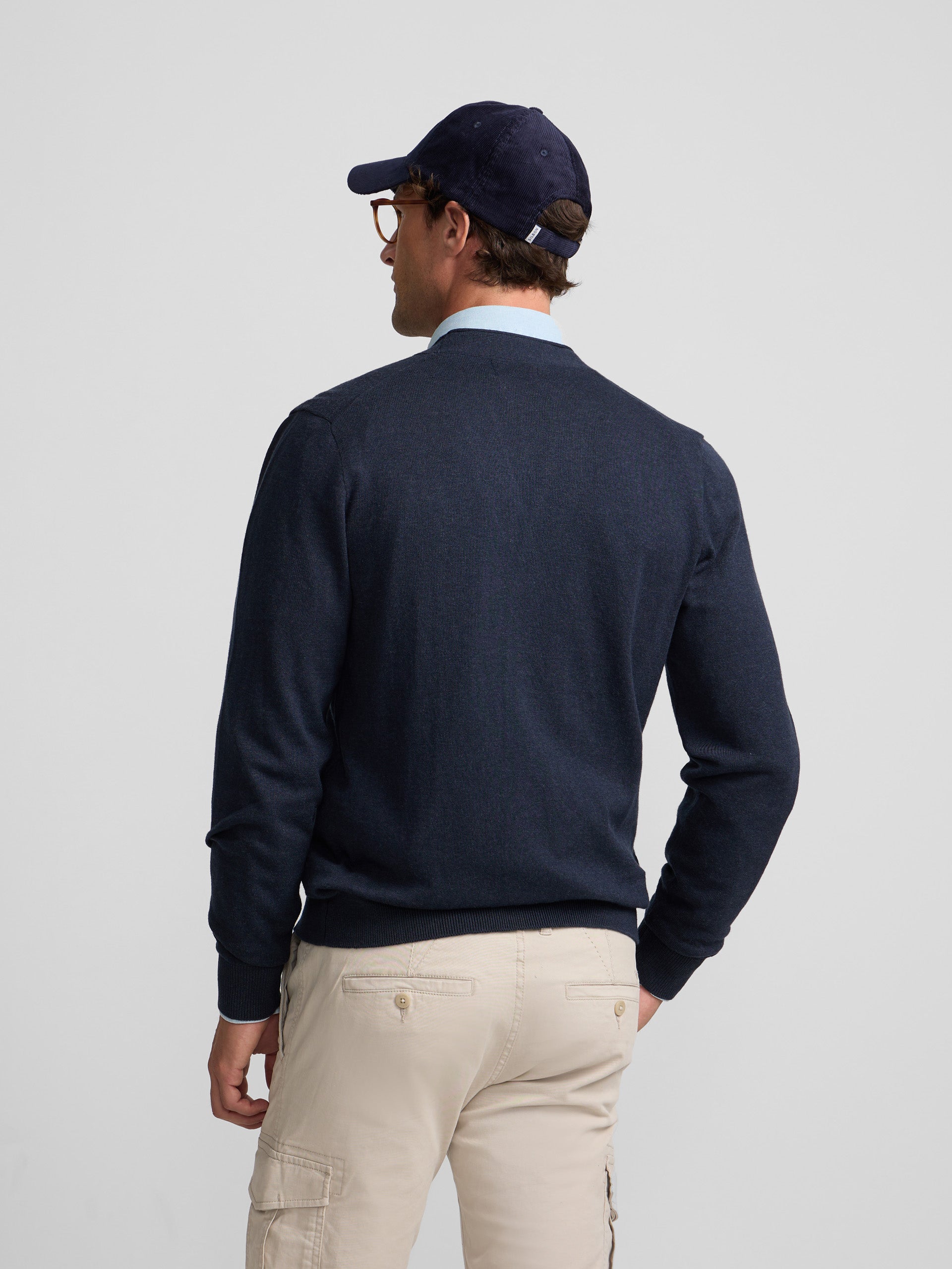 Classic navy blue cardigan