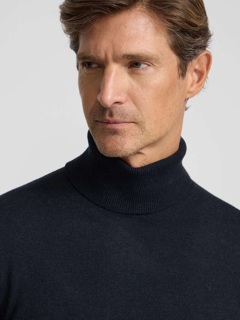 Jersey cuello vuelto azul marino