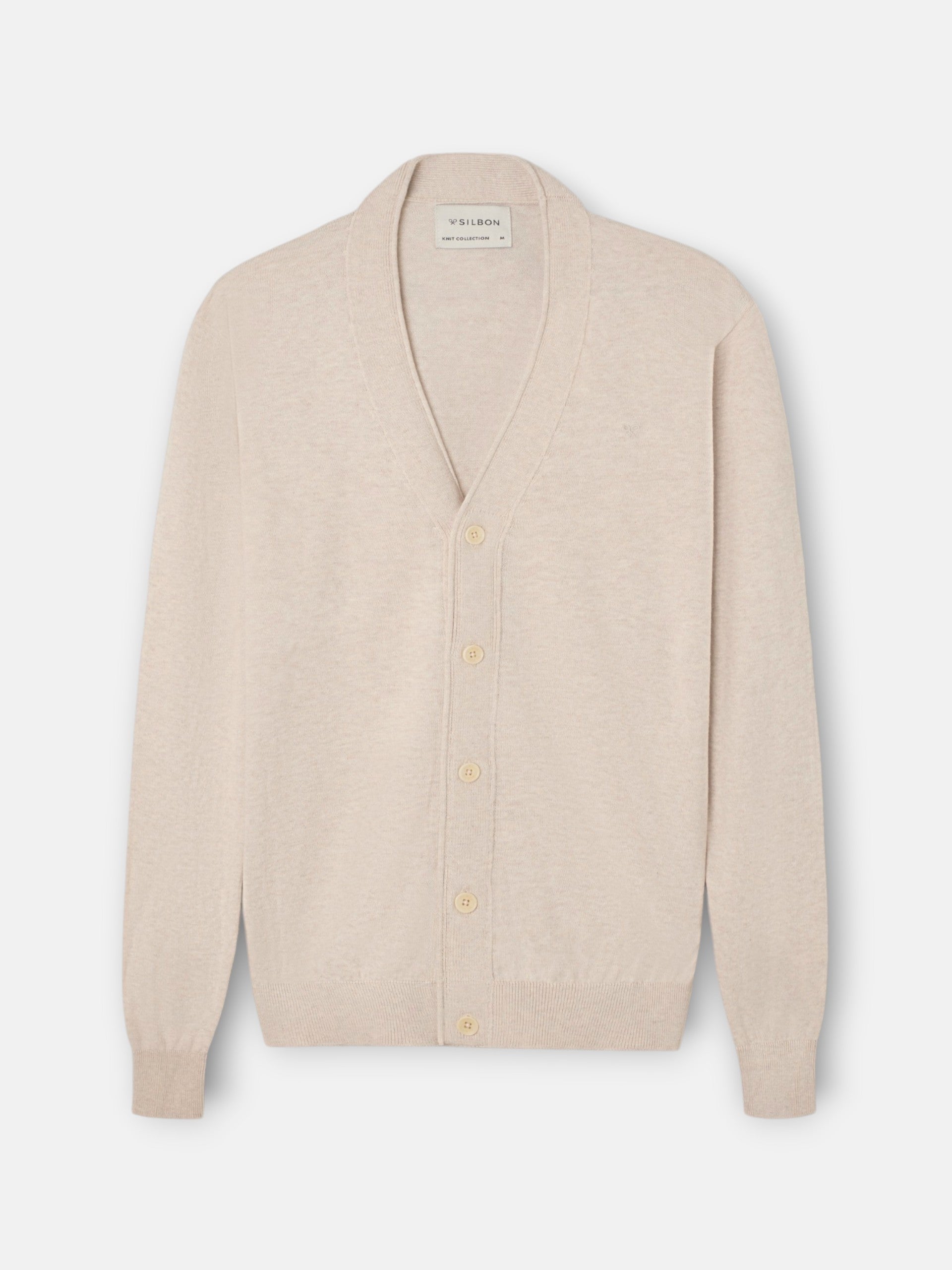 Cardigan clasico beige