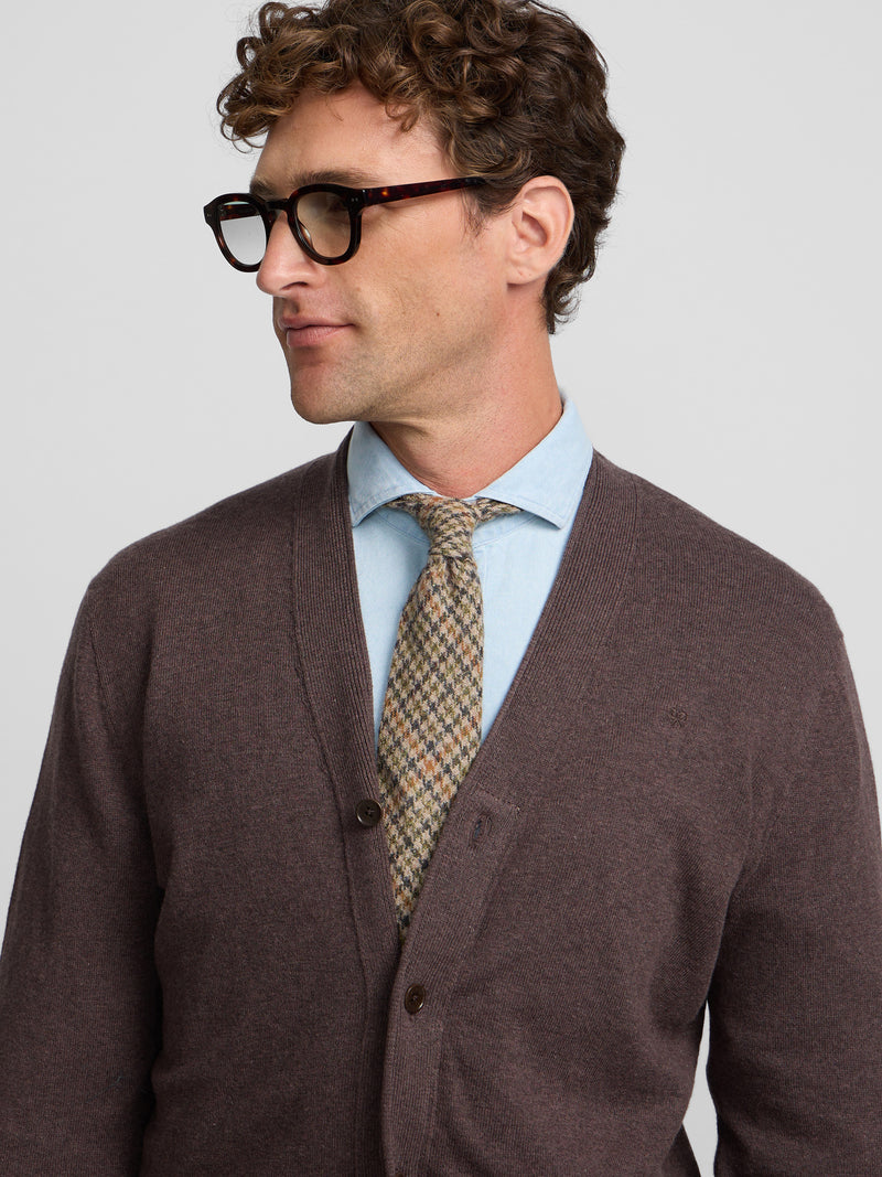 Cardigan clasico marron