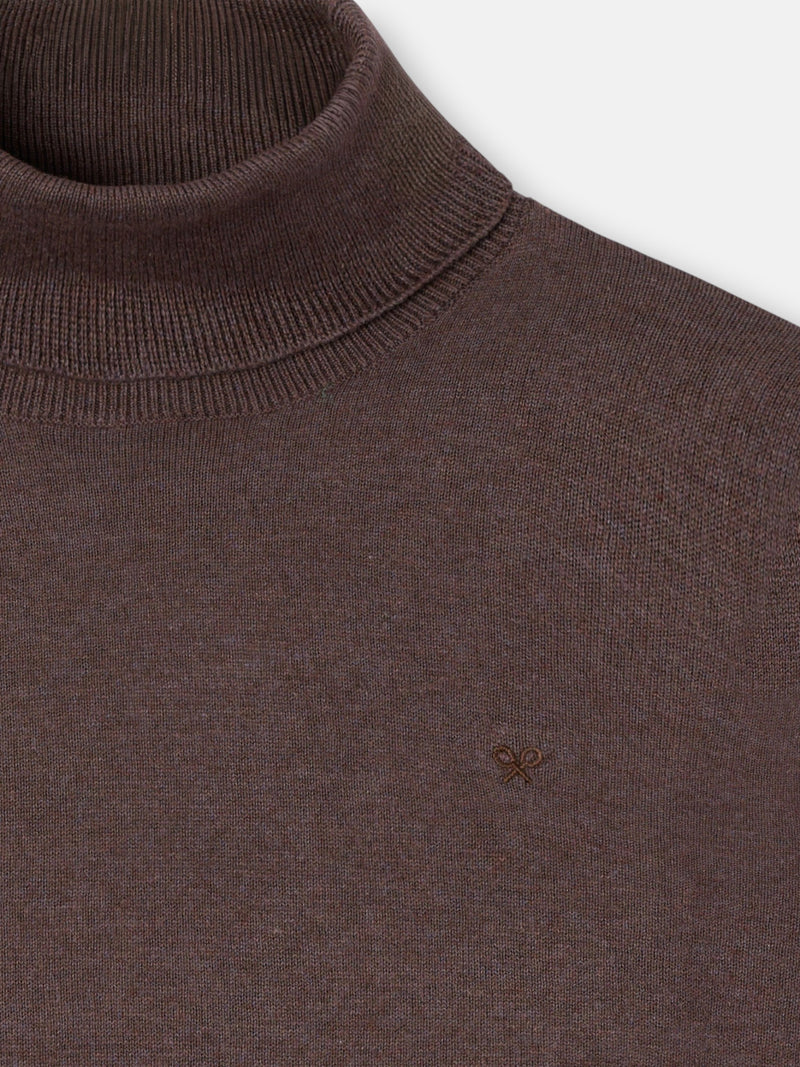 Jersey cuello vuelto marron