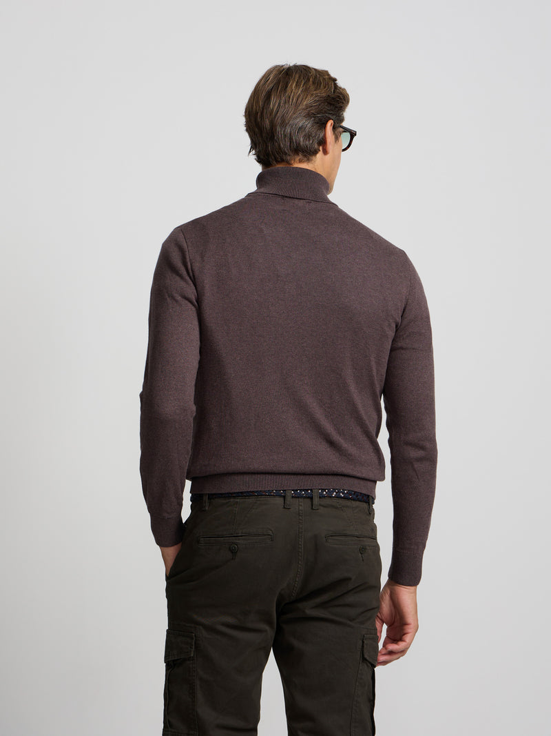 Jersey cuello vuelto marron