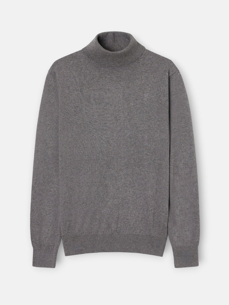 Pull col roulé gris