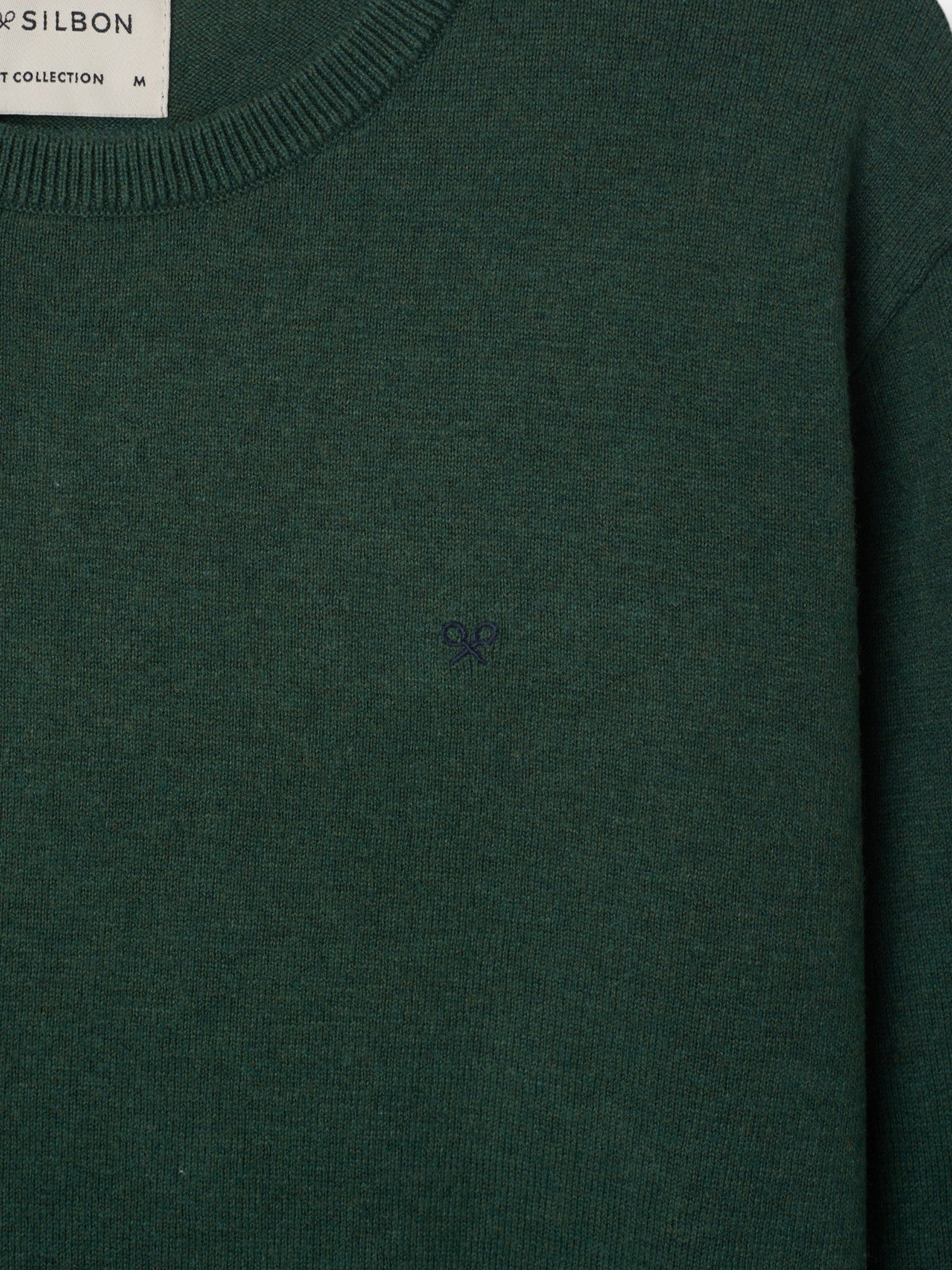 Jersey cuello redondo verde oscuro
