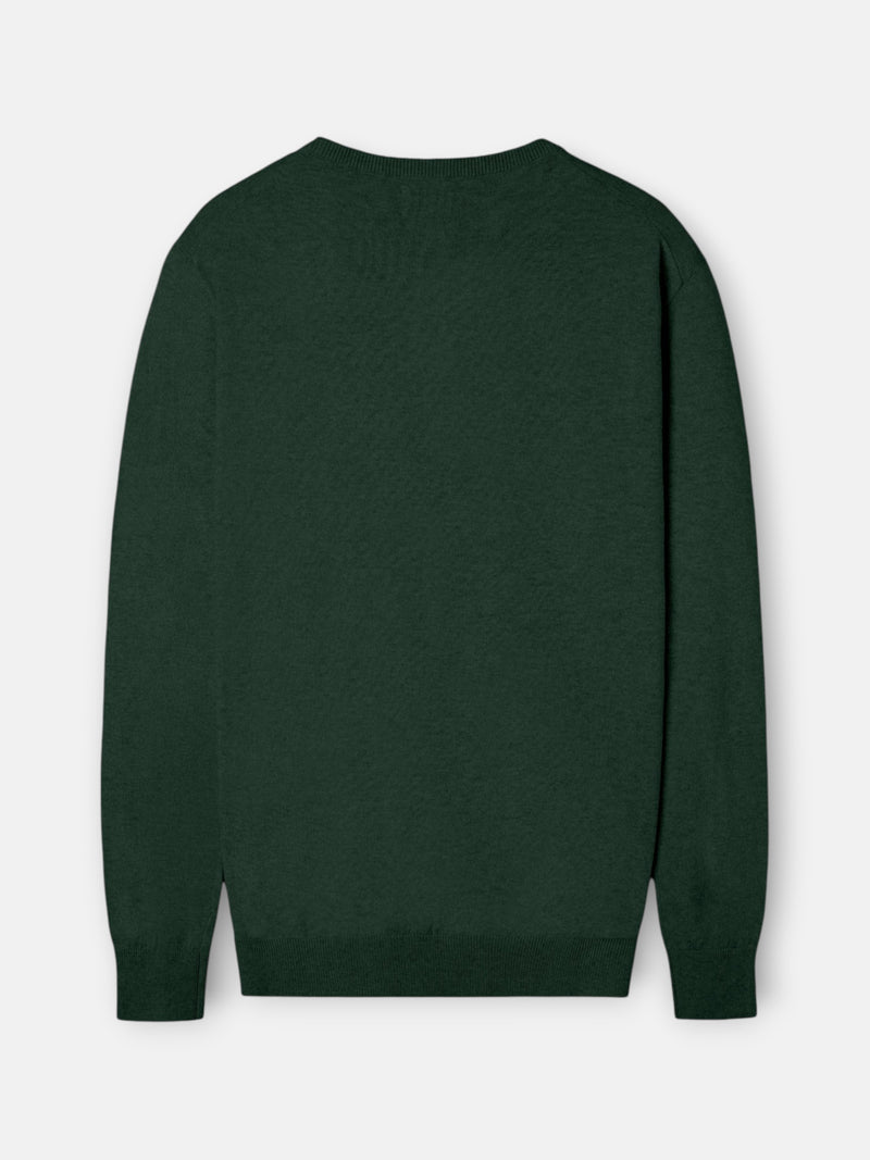Pull à col rond vert foncé