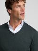 Pull col en V vert