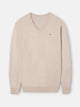 Jersey cuello pico beige