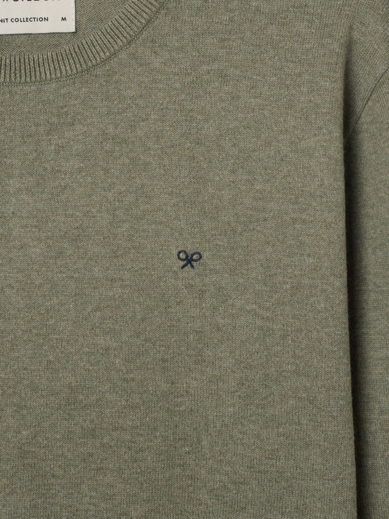 Jersey cuello redondo verde gris