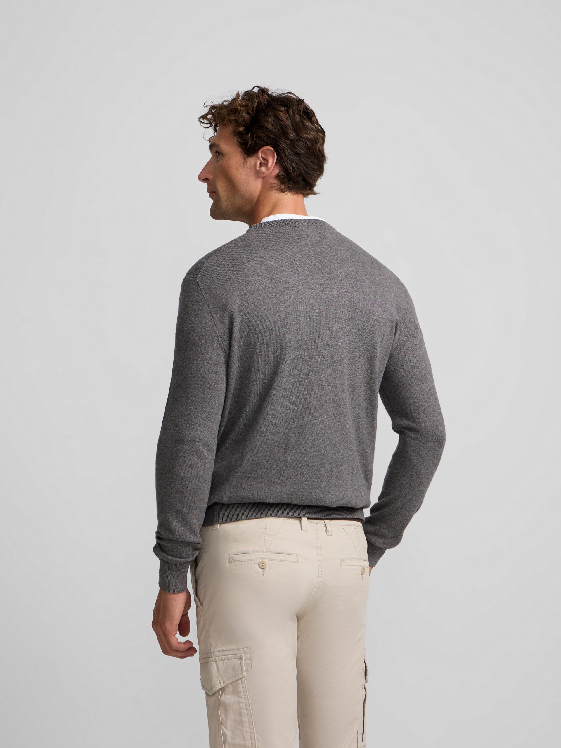 Pull col rond gris