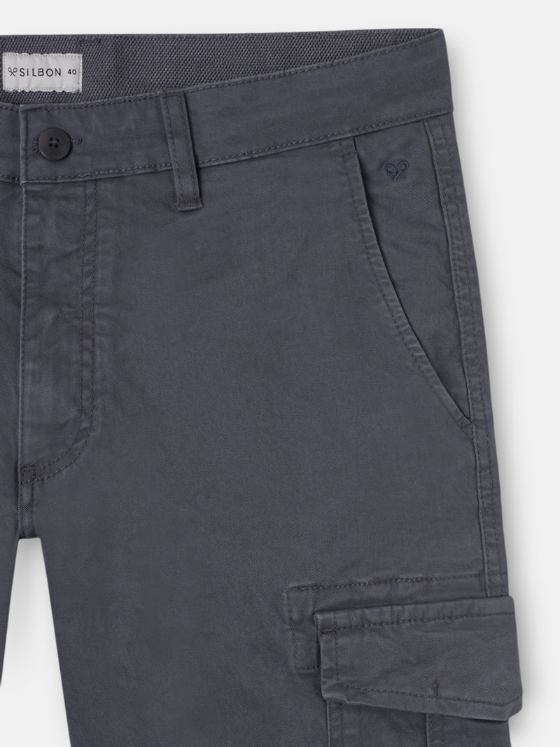 Pantalon cargo sport gris anthracite