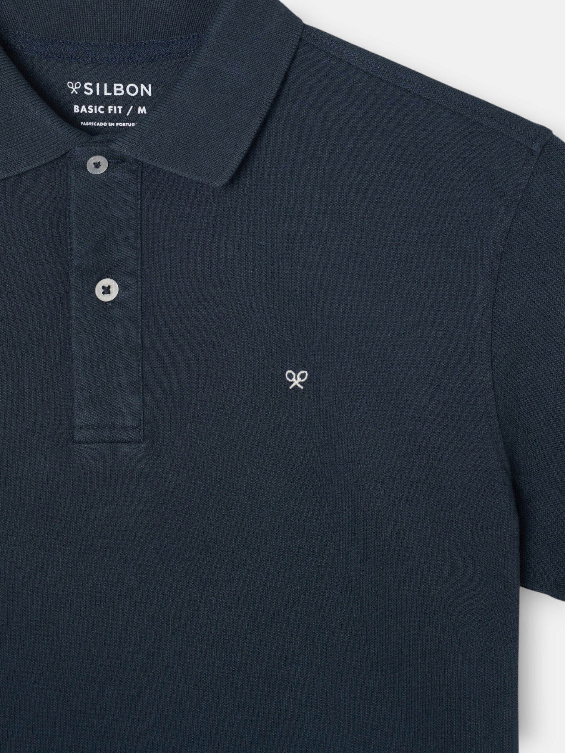 Polo manga corta indigo