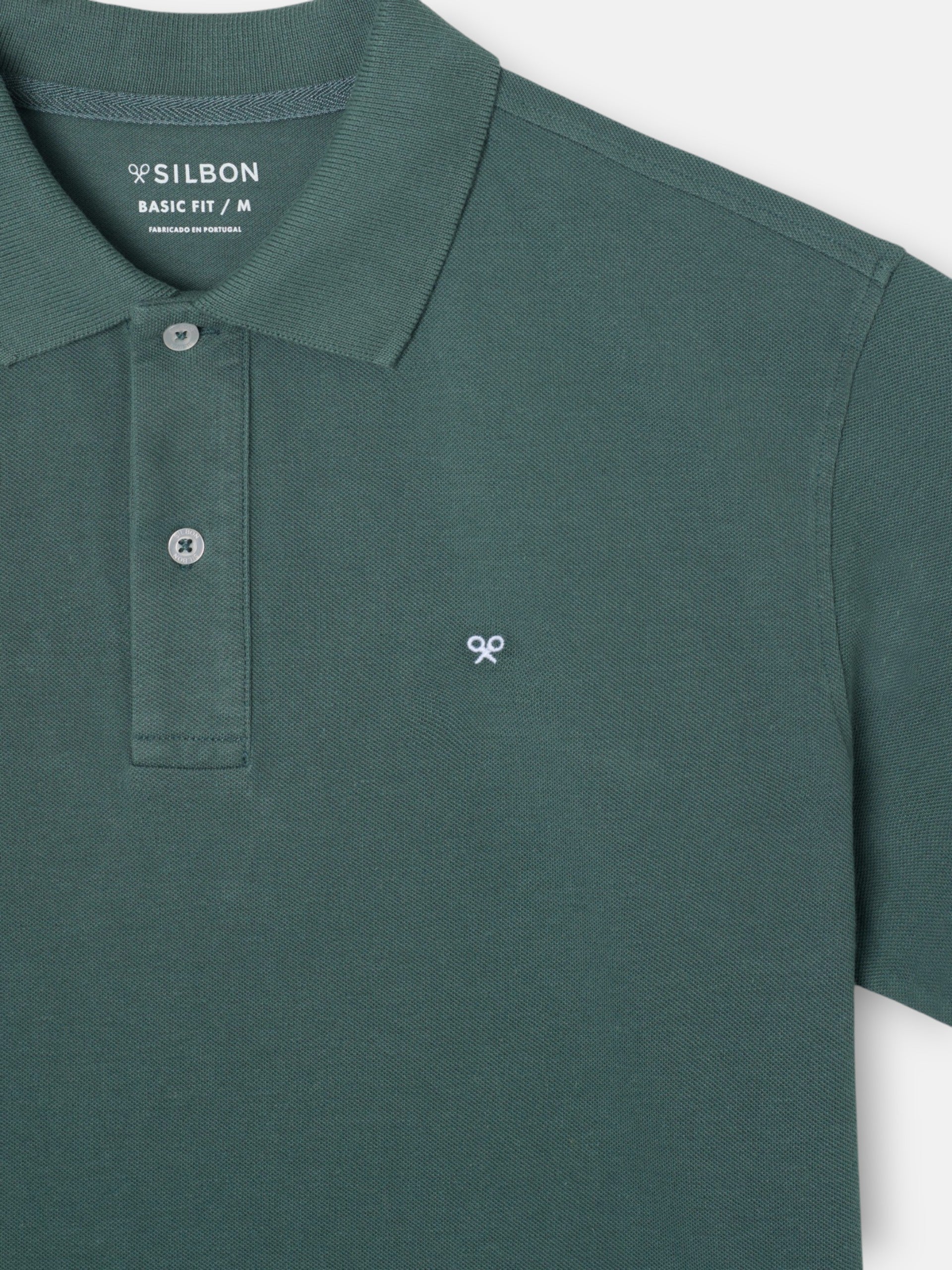 Polo manga corta verde oscuro