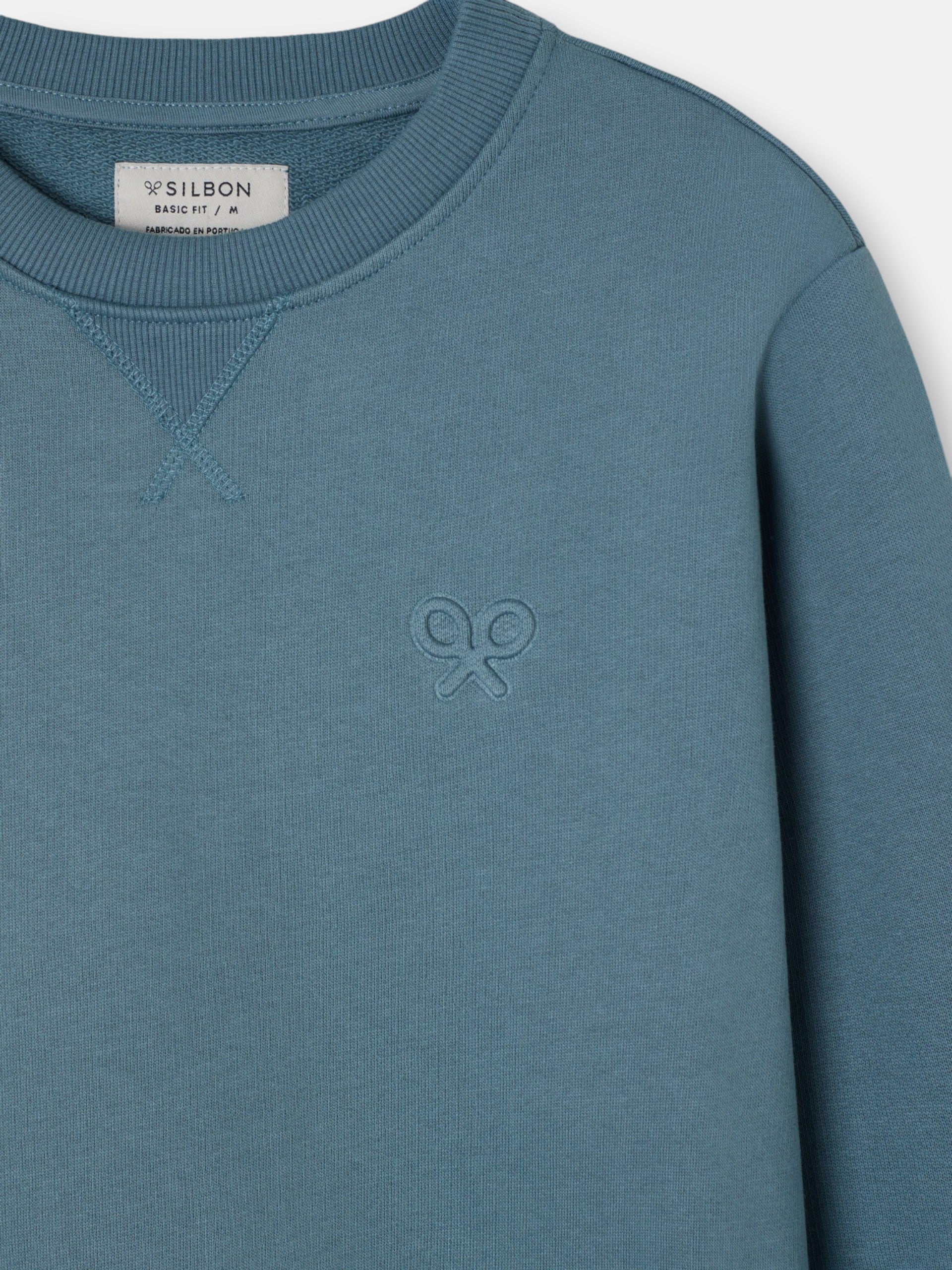 Petroleum embossed racket sweatshirt