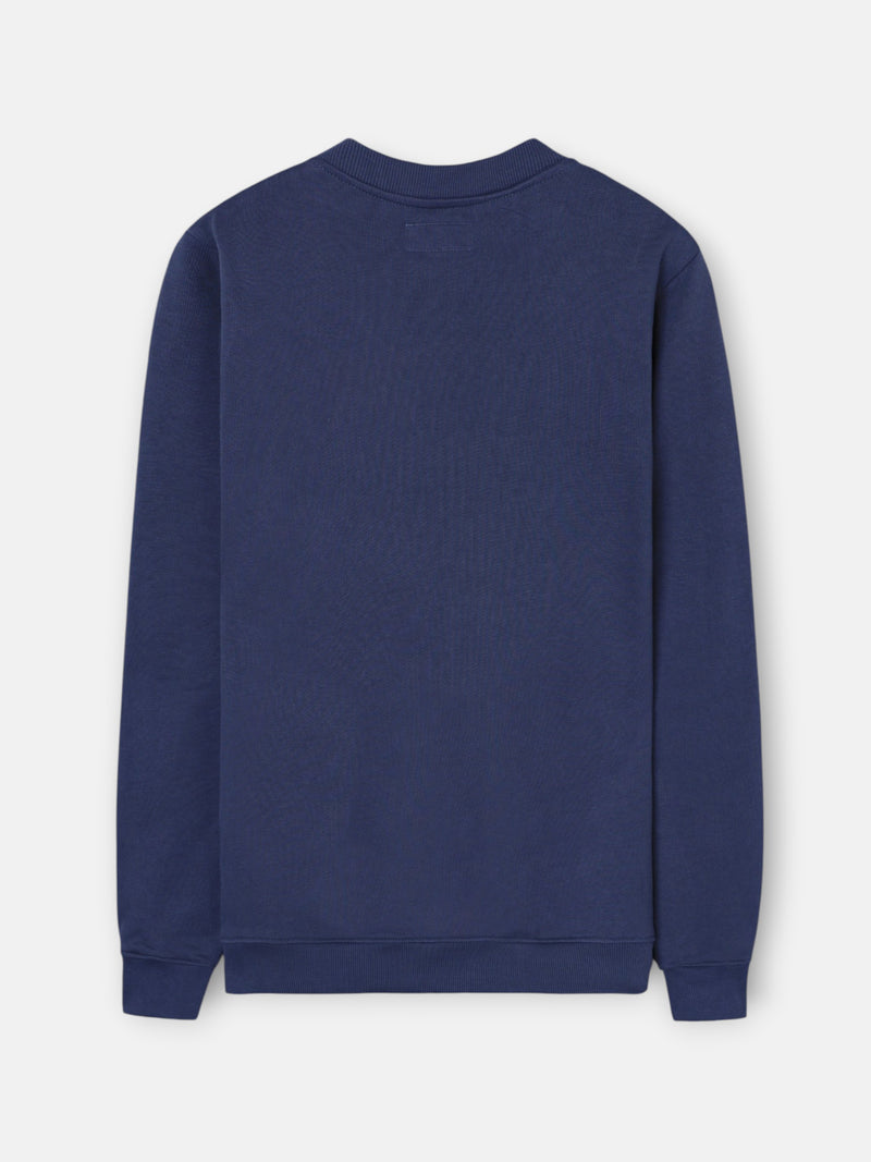 Sudadera lisa minilogo rizo azul marino