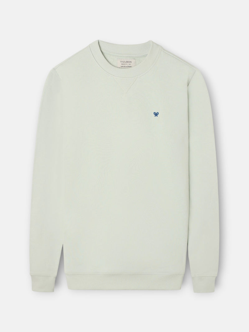 Plain sweatshirt with small terry logo in light green