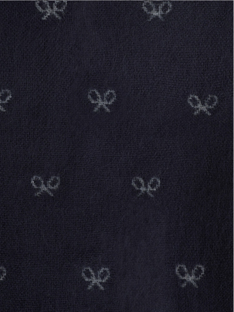 Écharpe raquettes bleu marine