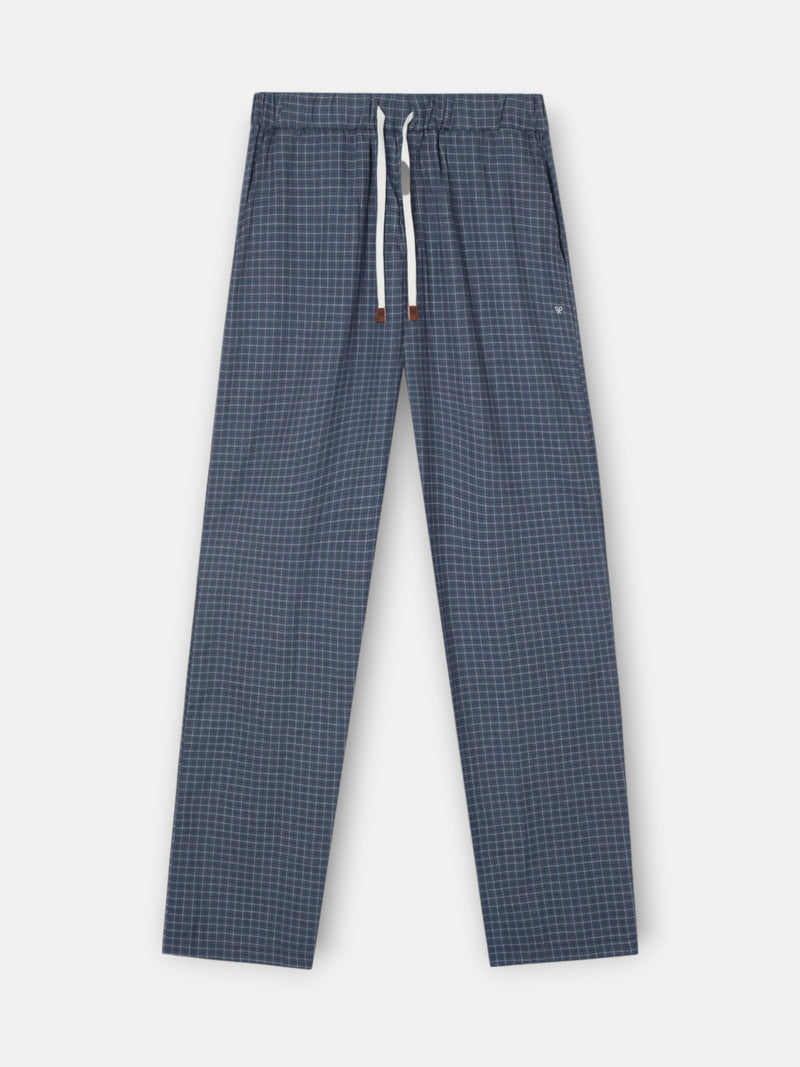 Pijama aos quadrados azul-marinho