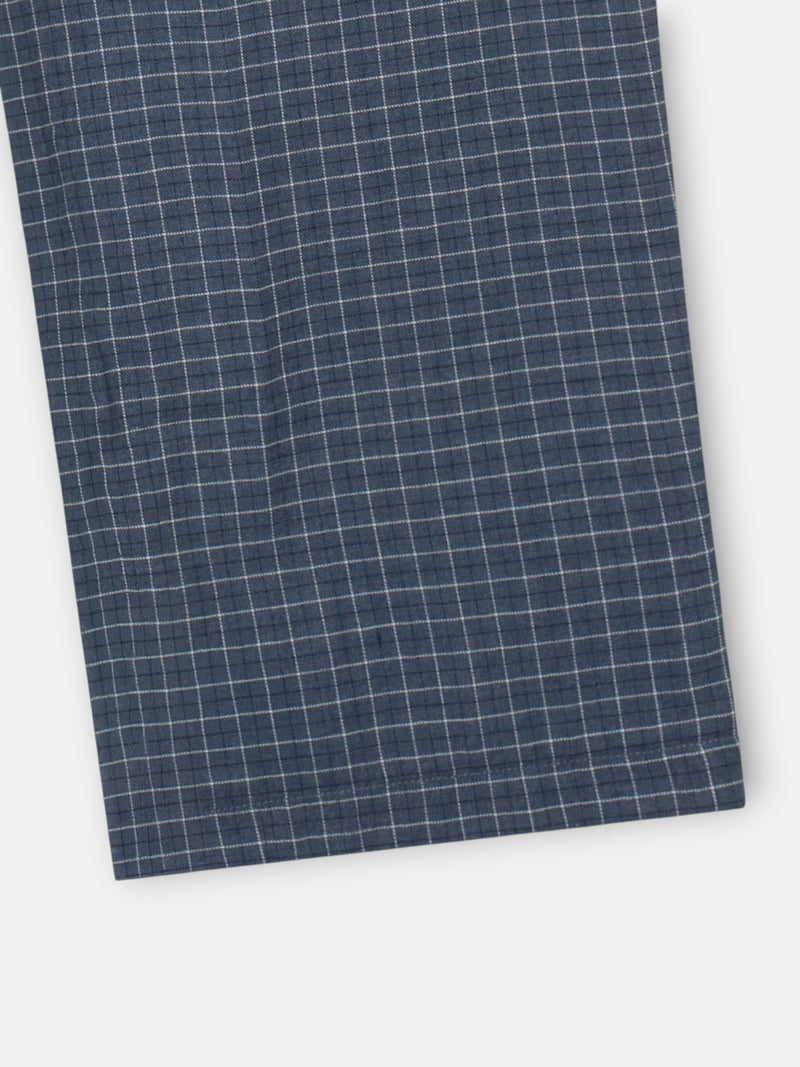 Pijama aos quadrados azul-marinho