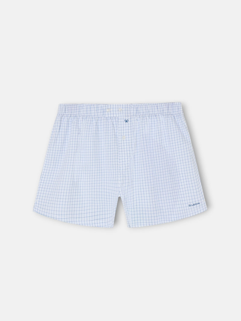 Boxer à carreaux bleu marine