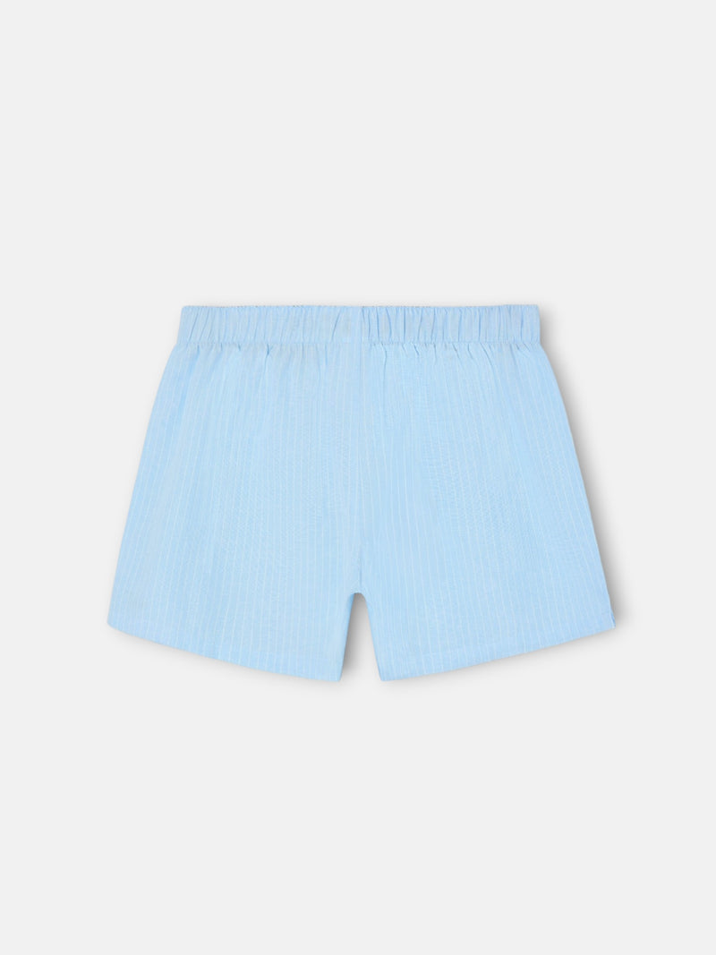 Cueca às riscas azul celeste