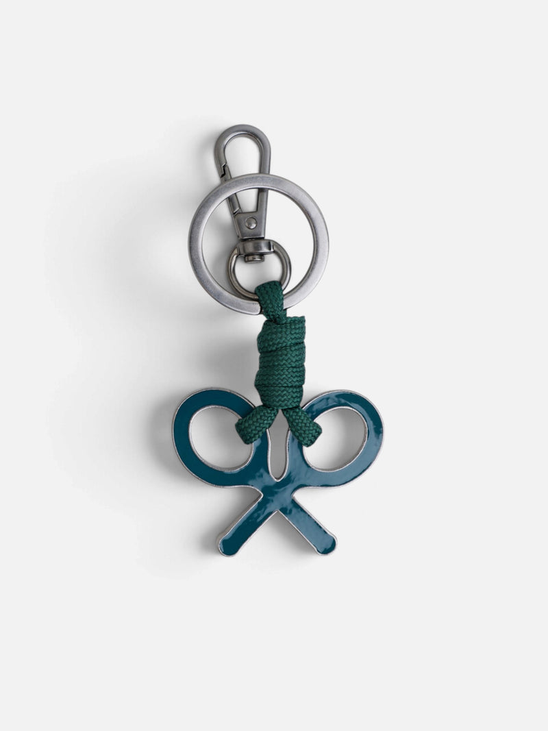 Petroleum green racket rope keychain