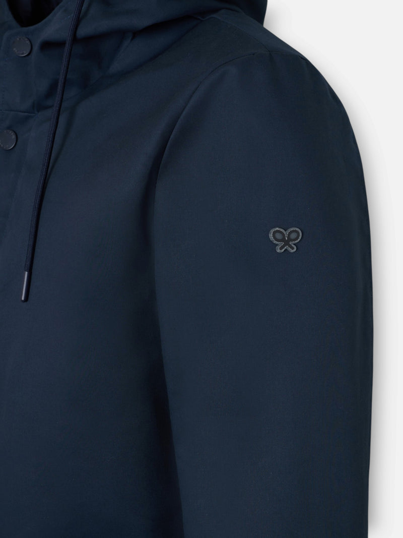Navy blue parka with pockets