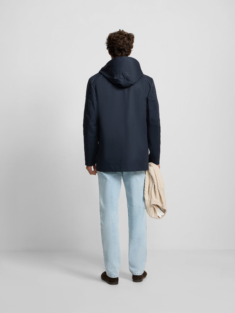 Navy blue parka with pockets