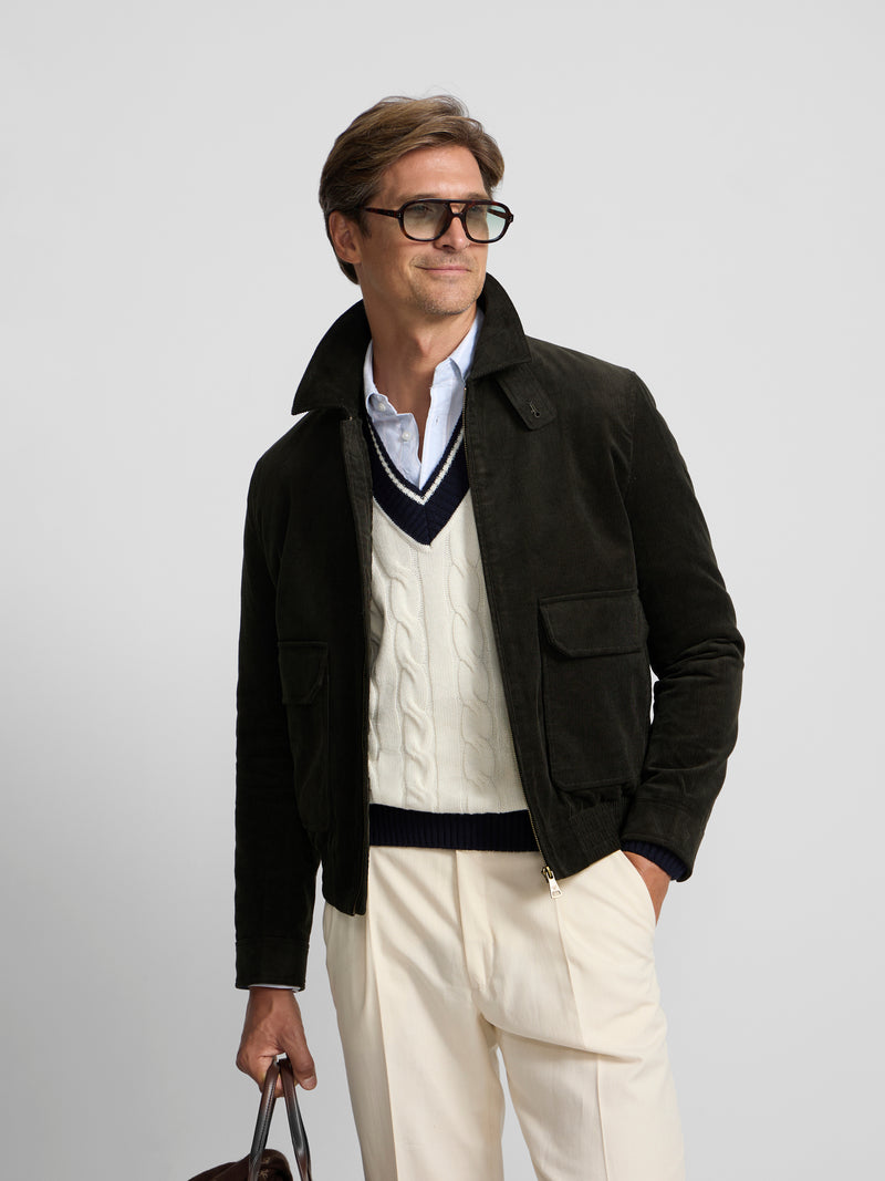 Green corduroy jacket