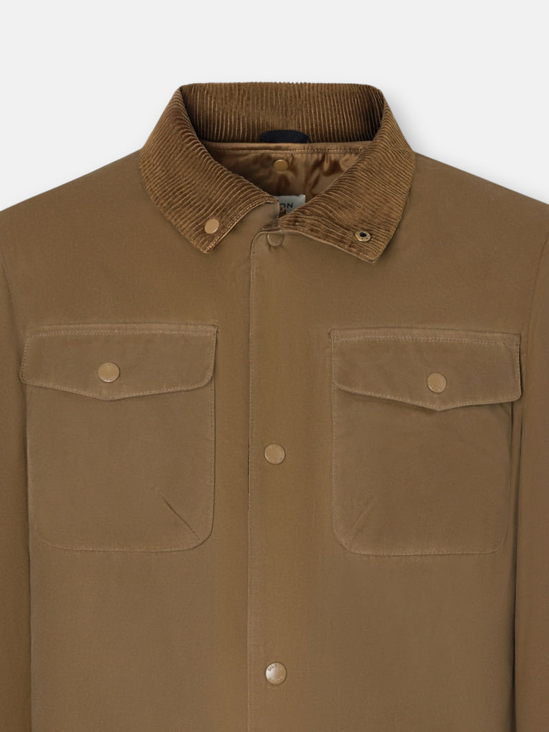 Abrigo encerado bolsillos beige