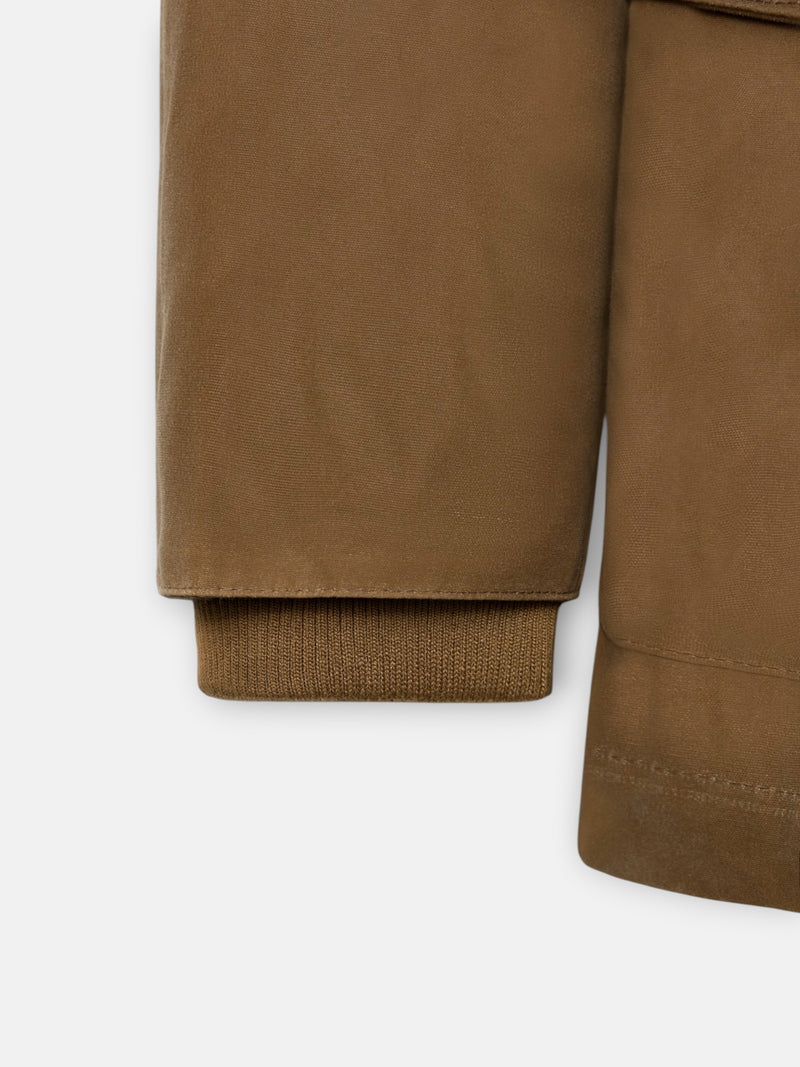 Abrigo encerado bolsillos beige