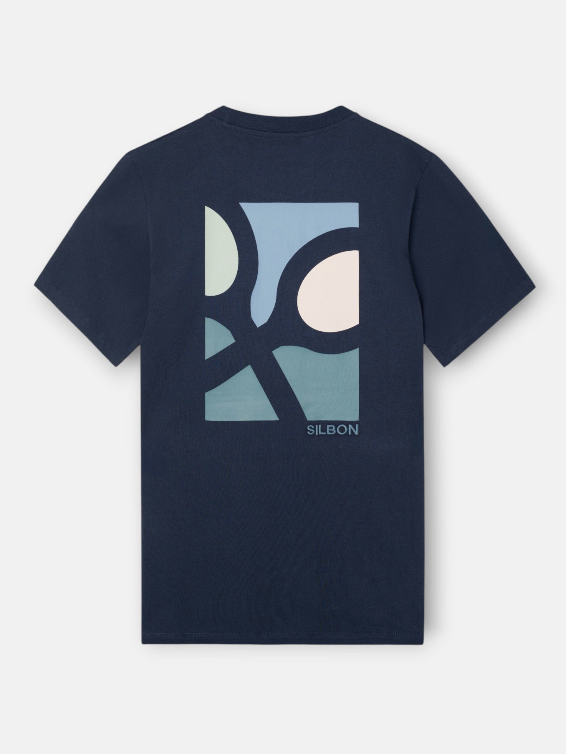 Navy blue rackets poster t-shirt