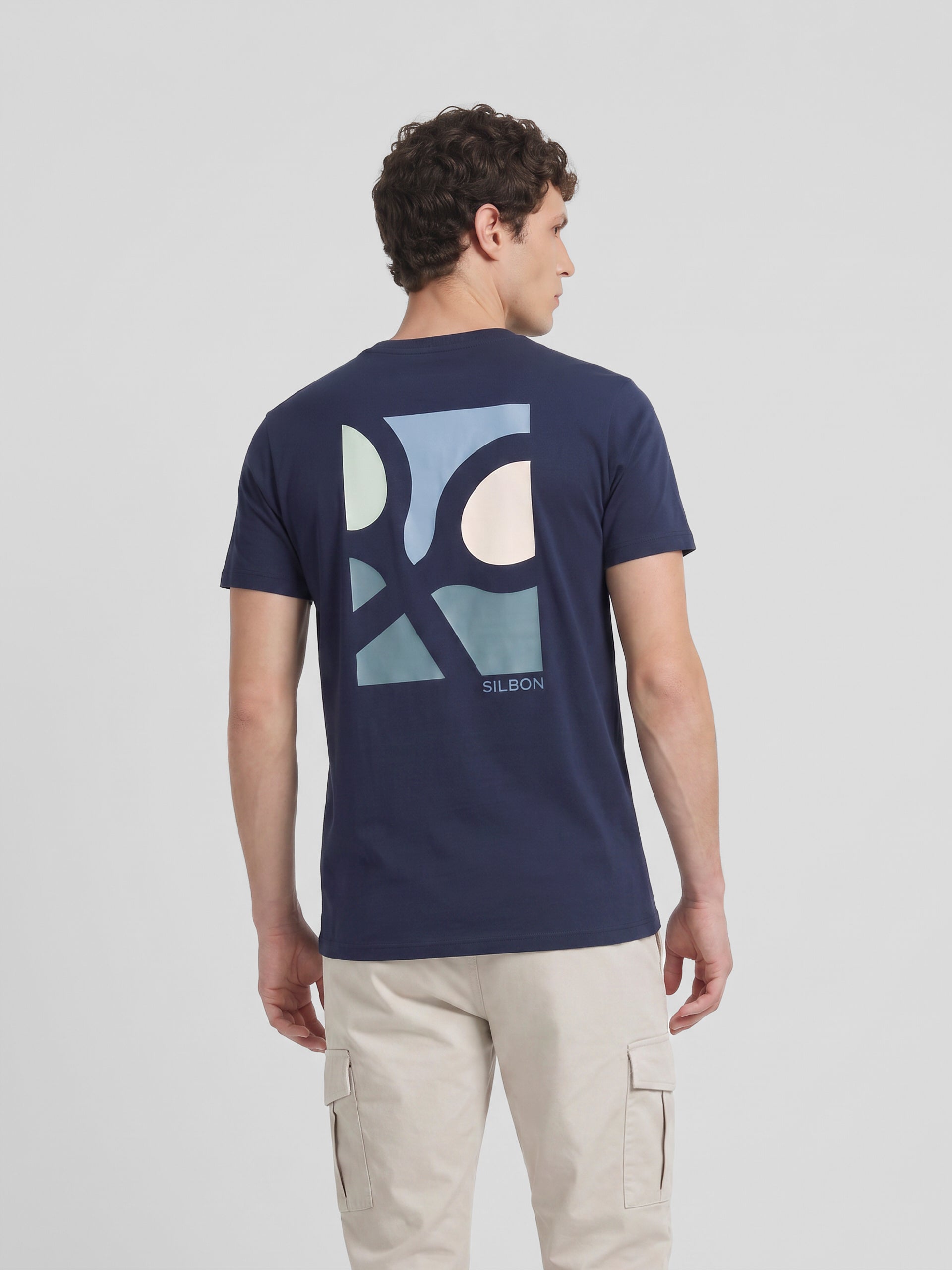 Navy blue rackets poster t-shirt