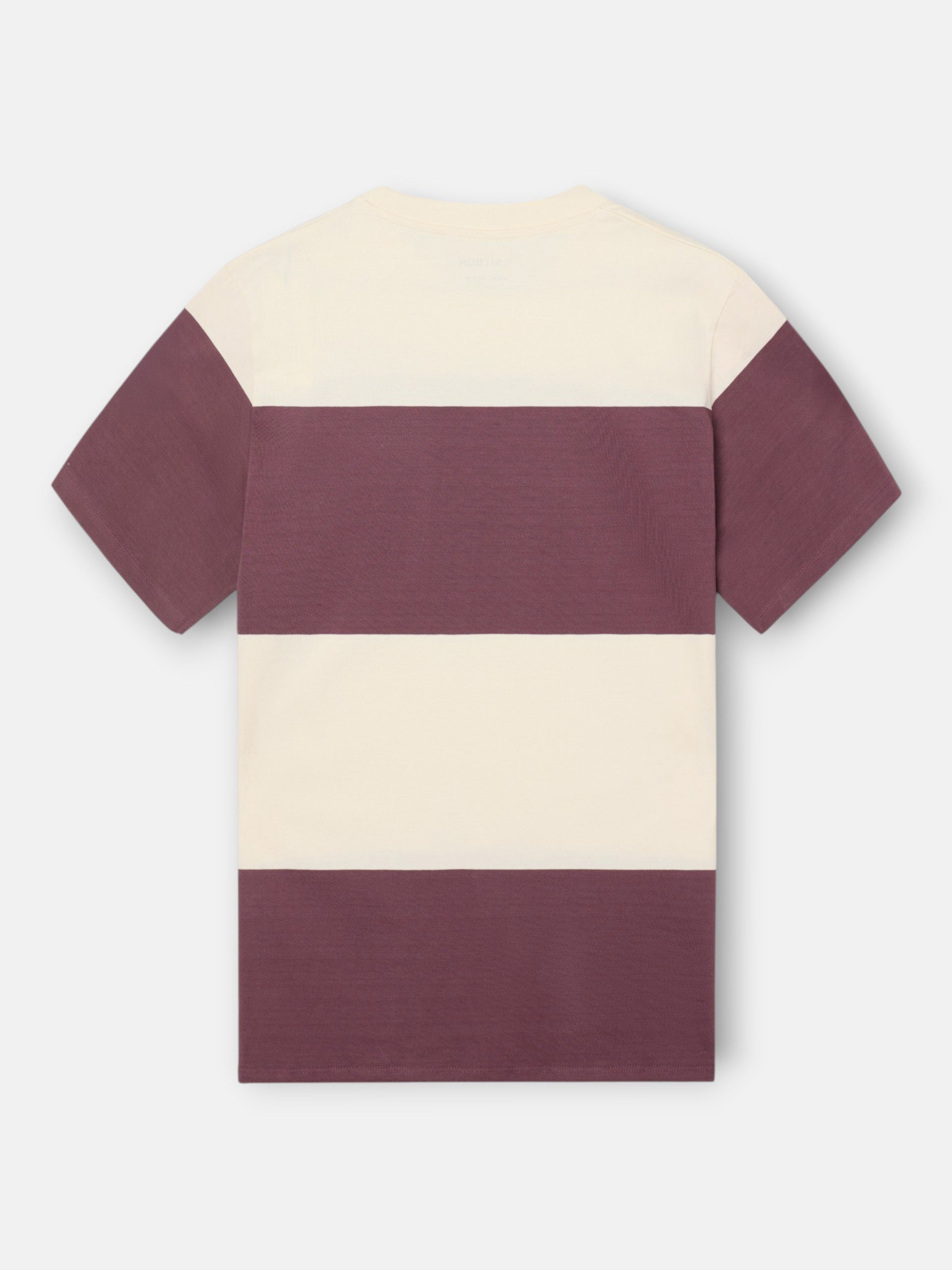 Camiseta raya ancha burdeos