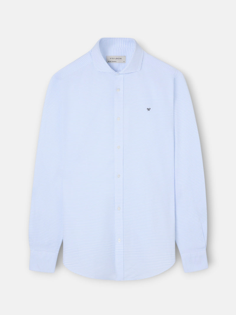 Light blue striped oxford sport shirt