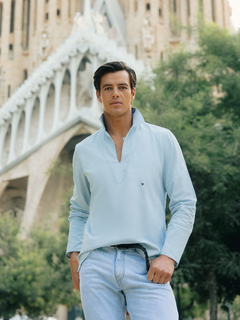 Sport cruise denim polo shirt in medium blue