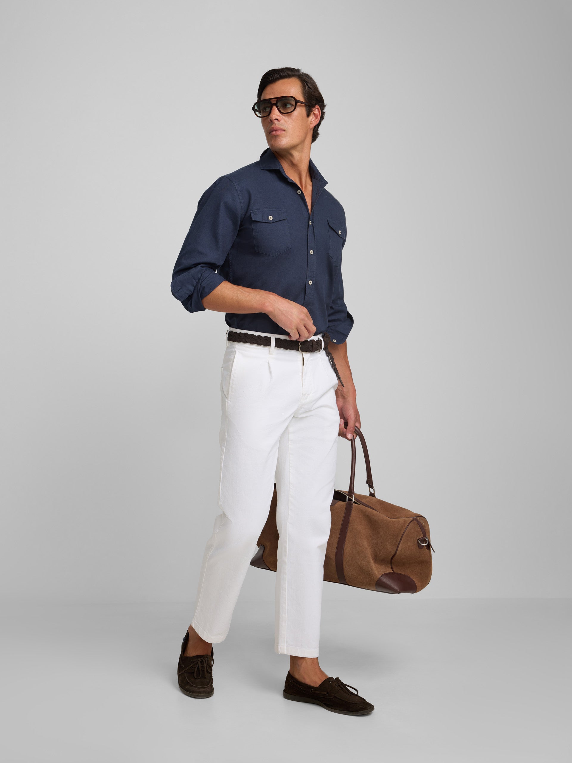 Camisa sport cruise bolsillos azul marino