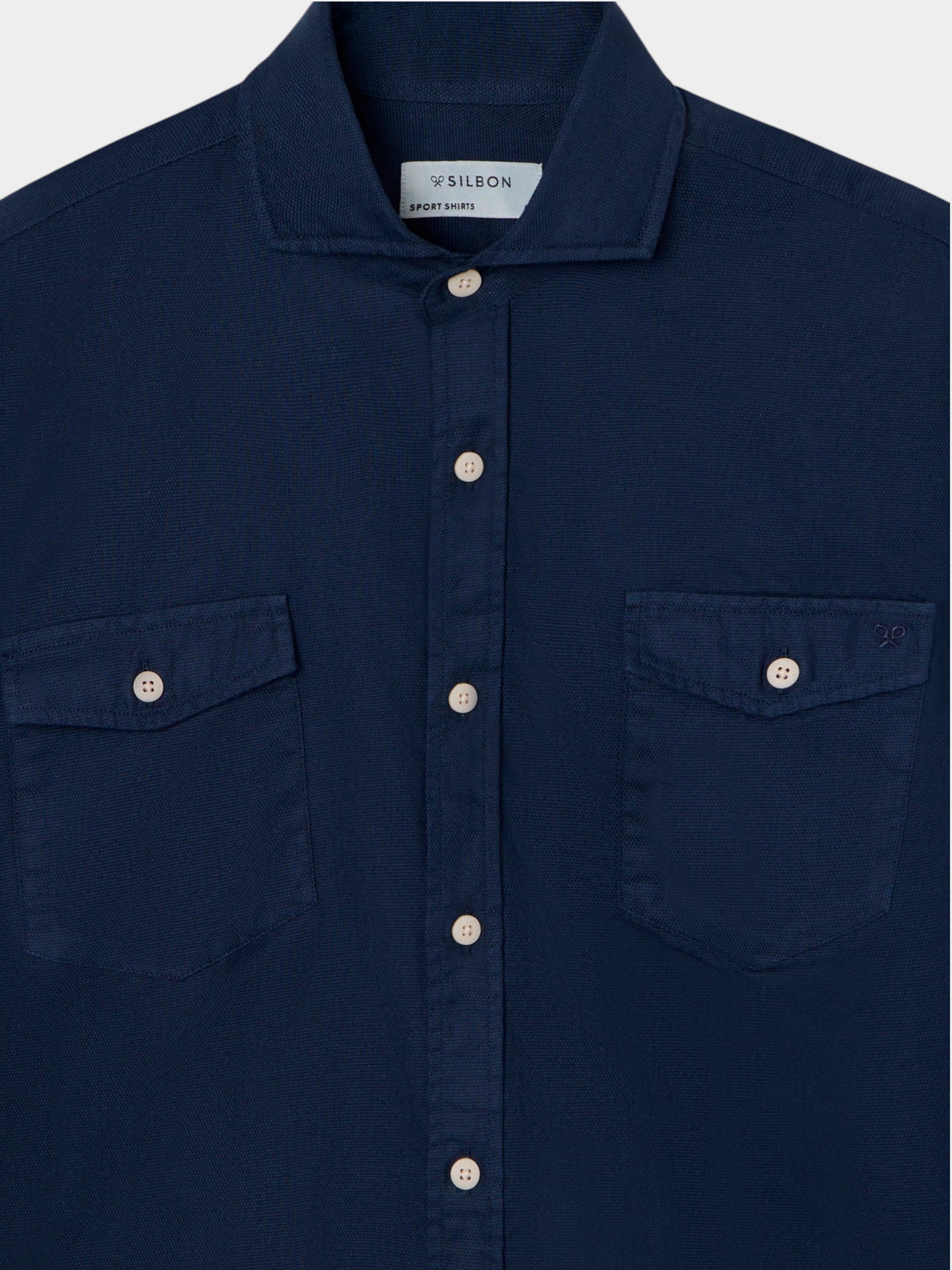 Camisa sport cruise bolsillos azul marino